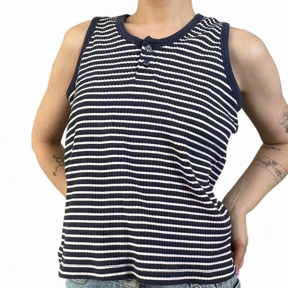 90's striped cotton tank top